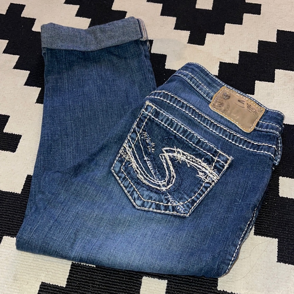 Silver Jean Capris